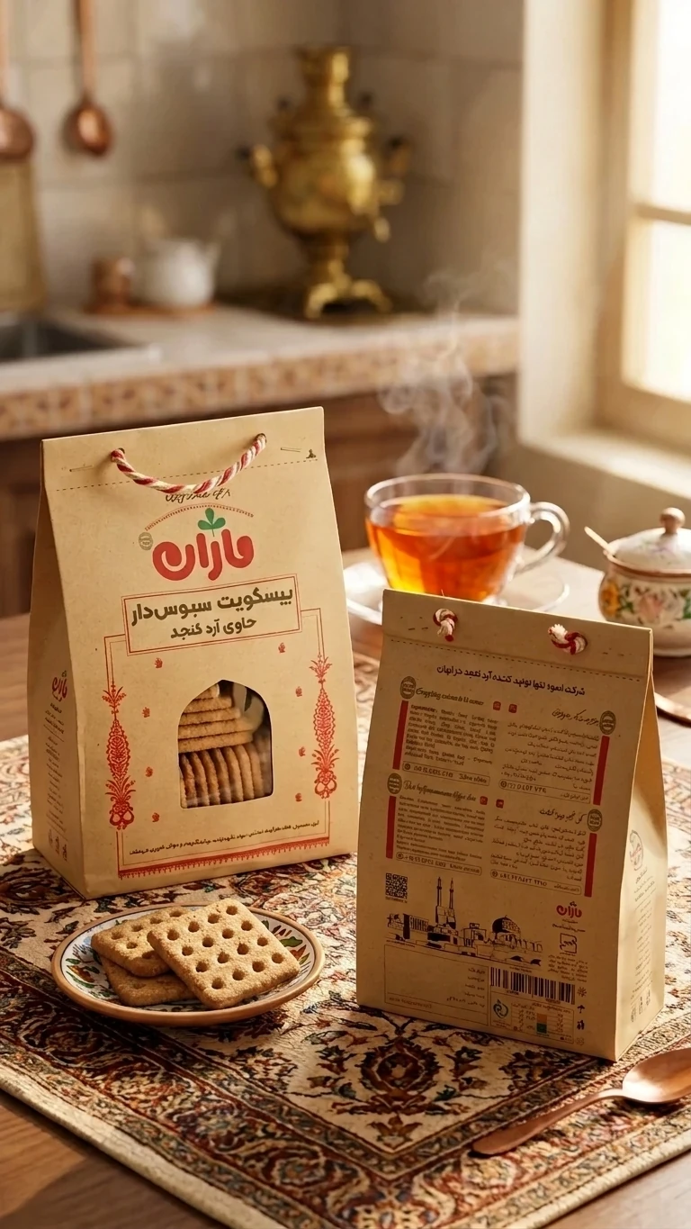 بیسکویت با آرد کنجد ماژان (بدون شکر)